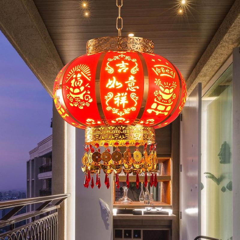 2023 decoration mid-autumn festival new year goods balcony pumpkin chinese housewarming crystal led rotating horse walking wedding spring festival lantern Application Scenario