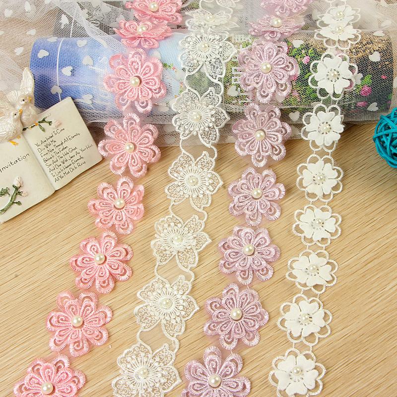 in stock supply a variety of styles organza lace accessories organza double-layer three-dimensional embroidery flower lace