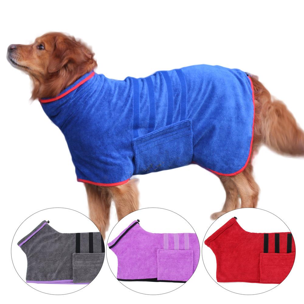 Pet It Cross-Border Supply Wholesale Pet Bathrobe Super Absorbent Dog Clothes Microfiber Pet Dog Bath Towel