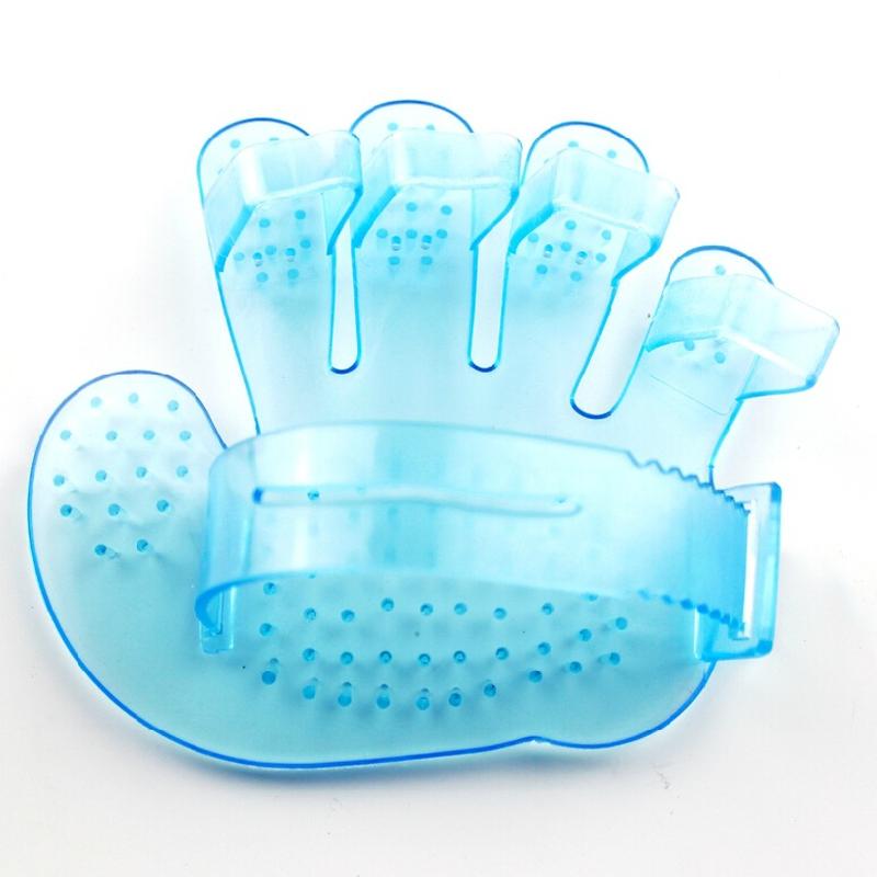 wholesale thick pet bath brush dog bath brush crystal plastic material five-finger brush full figure