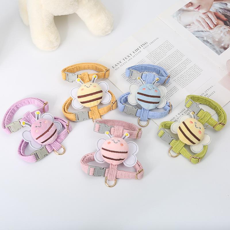 pet lightweight chest and back dog bee chest strap dog leash dog out hand holding rope small and medium-sized dogs chest Specification drawing