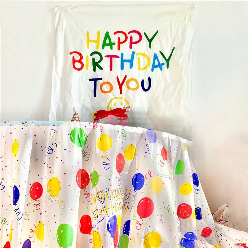 disposable peva tablecloth children's cartoon tablecloth birthday party thickened waterproof plastic tablecloth for foreign trade details Picture