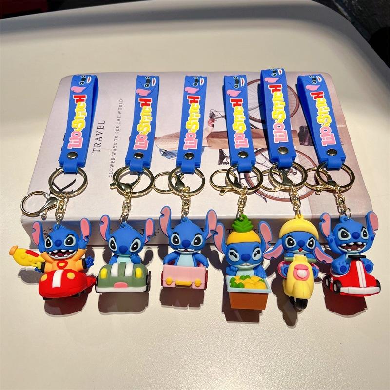 Creative Cartoon Driving Stitch Keychain Cute Holiday Party Stitch Key Chain Men and Women Bag Gift