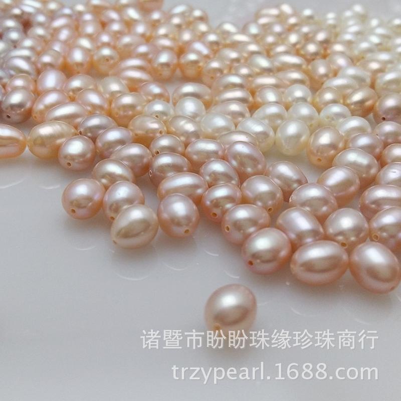 6-7mm non-nuclear bead scattered beads full hole freshwater pearl wholesale rice-shaped small wholesale zhuji pearl wholesale details Picture