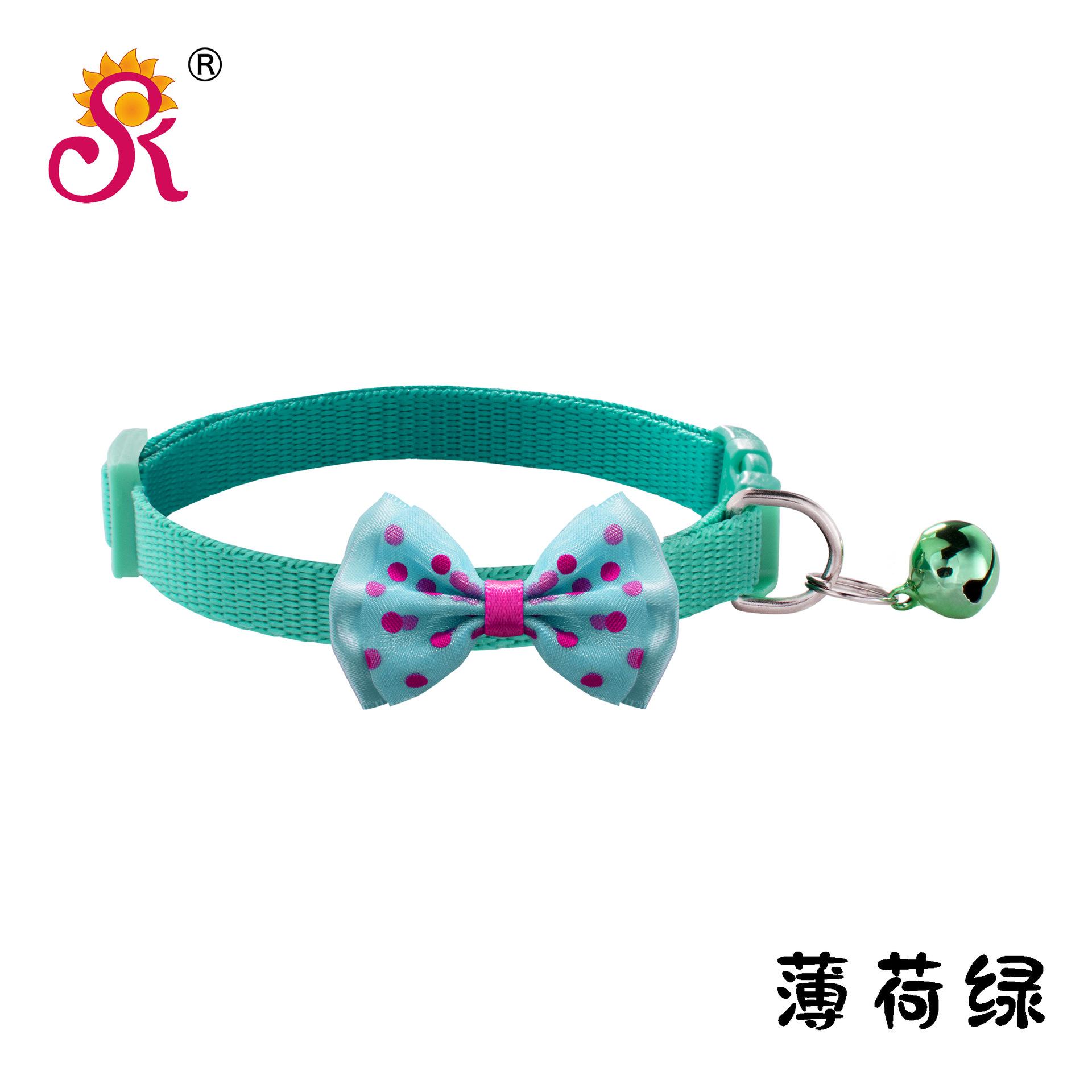 1.0 bowknot pet dog collar  collar bell collar high quality color buckle large quantity in stock factory store Specification drawing