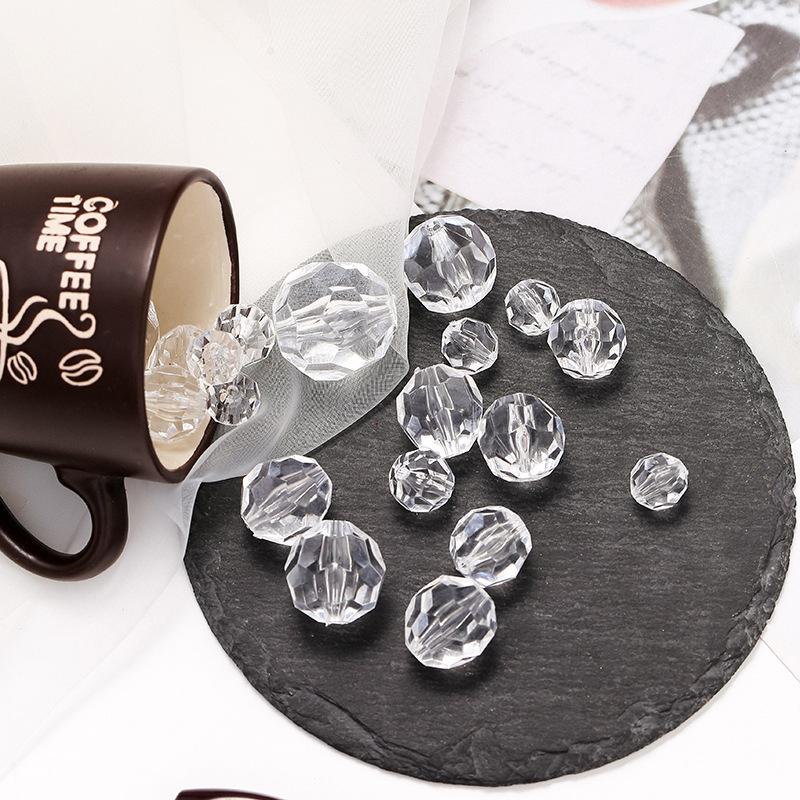 acrylic transparent 32 cut surface horn pearl 4-30mm imitation crystal diy ornament accessories lighting woven bag bead accessories Item Picture