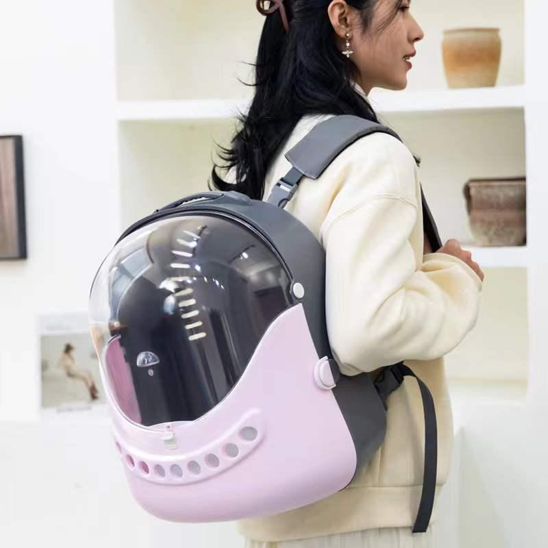 bag space capsule backpack pet bag large capacity pet backpack portable fashion see through breathable dog bag