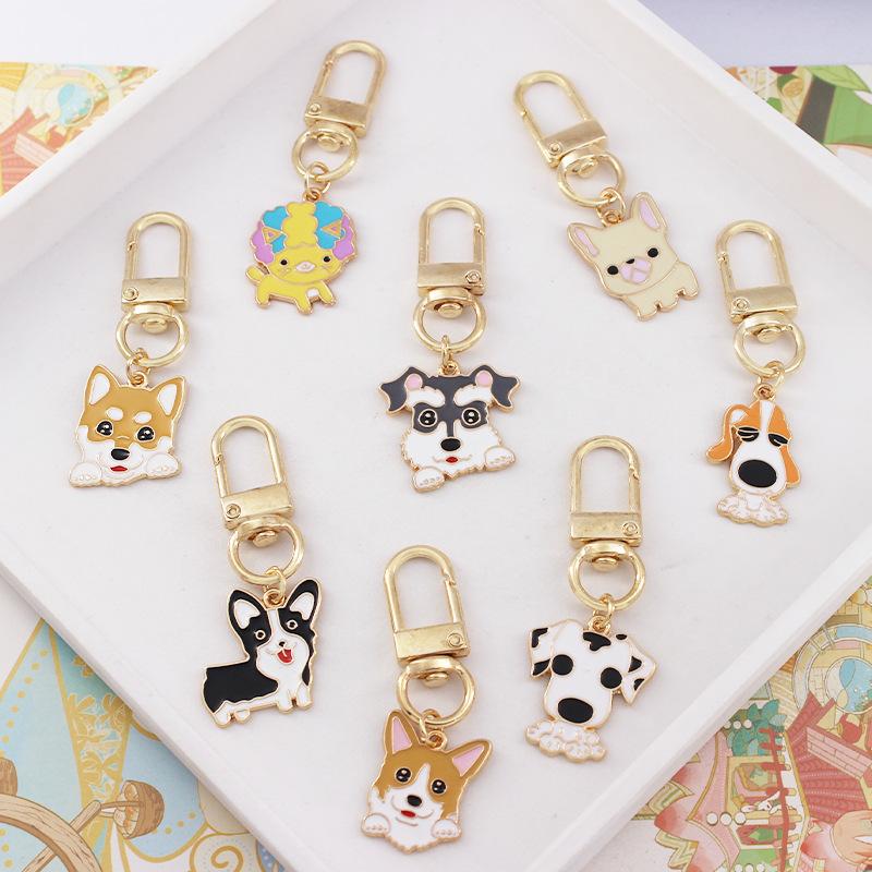 Pet Dog Collection Keychain Cute Teddy/Golden Retriever Schnauzer Corgi Husky AirPods Pendant