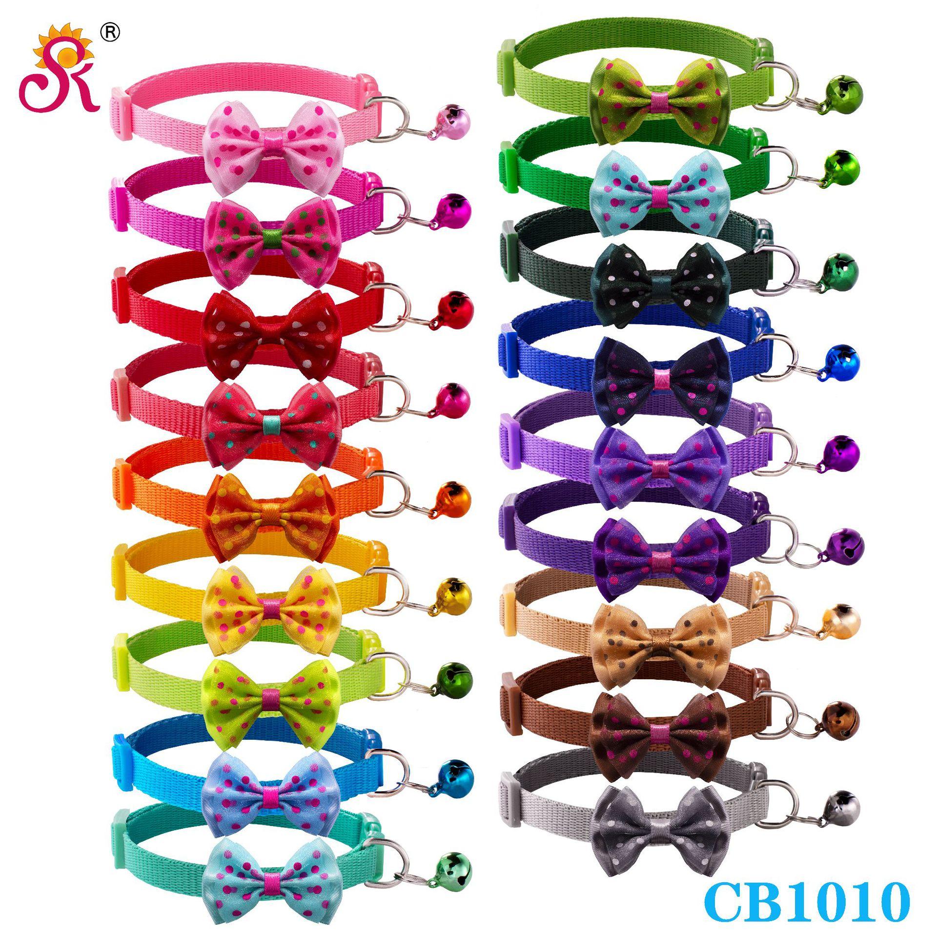1.0 bowknot pet dog collar  collar bell collar high quality color buckle large quantity in stock factory store full figure