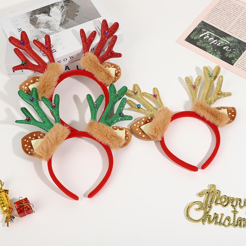 christmas festival headband accessories elk horn headband christmas party decorations kids girls gifts
