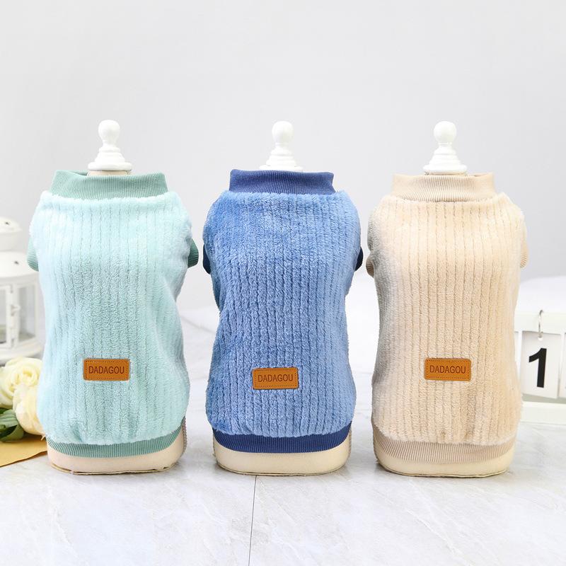 pet clothing dog clothes autumn and winter new pet clothes two legs fluffy jacket 21 vertical velvet korean style fluffy jacket