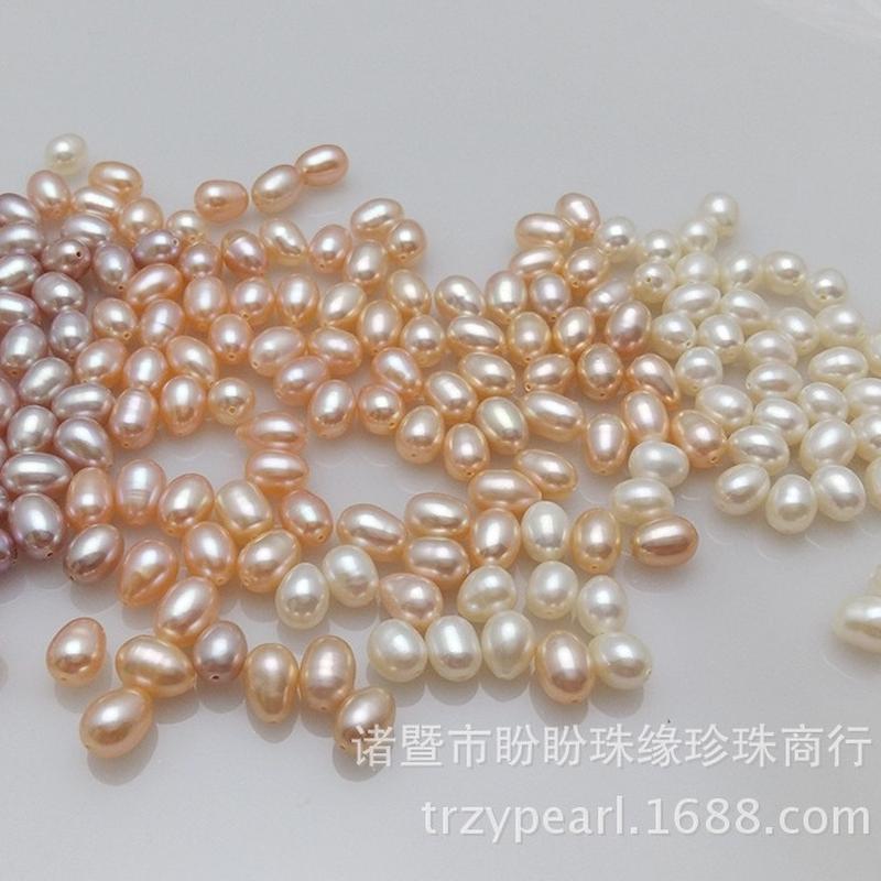 6-7mm non-nuclear bead scattered beads full hole freshwater pearl wholesale rice-shaped small wholesale zhuji pearl wholesale full figure