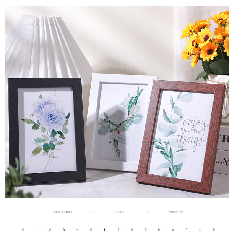画框摆台摆件照片墙5寸6寸7寸8寸10寸a4创意简约diy木质相框创意照片墙装饰收藏美好瞬间简约时尚摆台黑色相框详情6