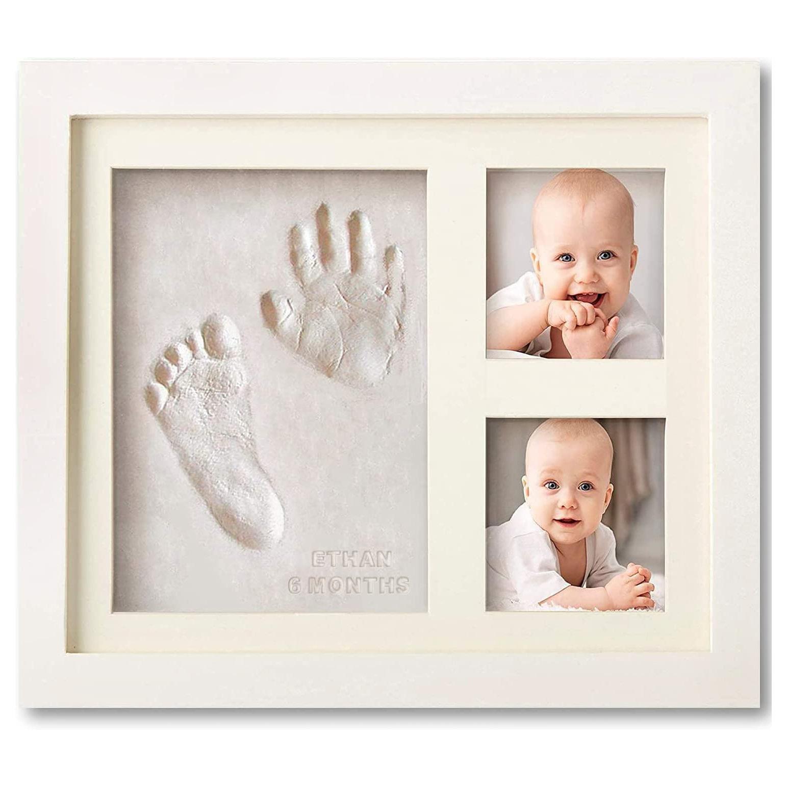pet hand and foot print photo frame wholesale baby inkpad baby hand footprints diy photo frame hollow baby's foot print