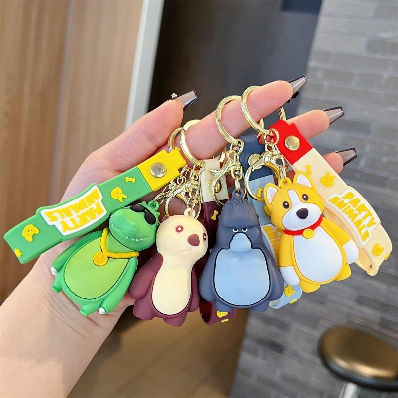 Featured Creative Beast Party Keychain Super Cool Animal Kingdom Orangutan Shiba Inu Sloth Key Chain Gift Wholesale details Picture