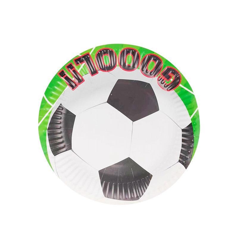 Football Party Paper Cup Paper Pallet Tablecloth Paper Cup Disposable Paper Tableware Boy Carnival Football Party Layout Props Item Picture