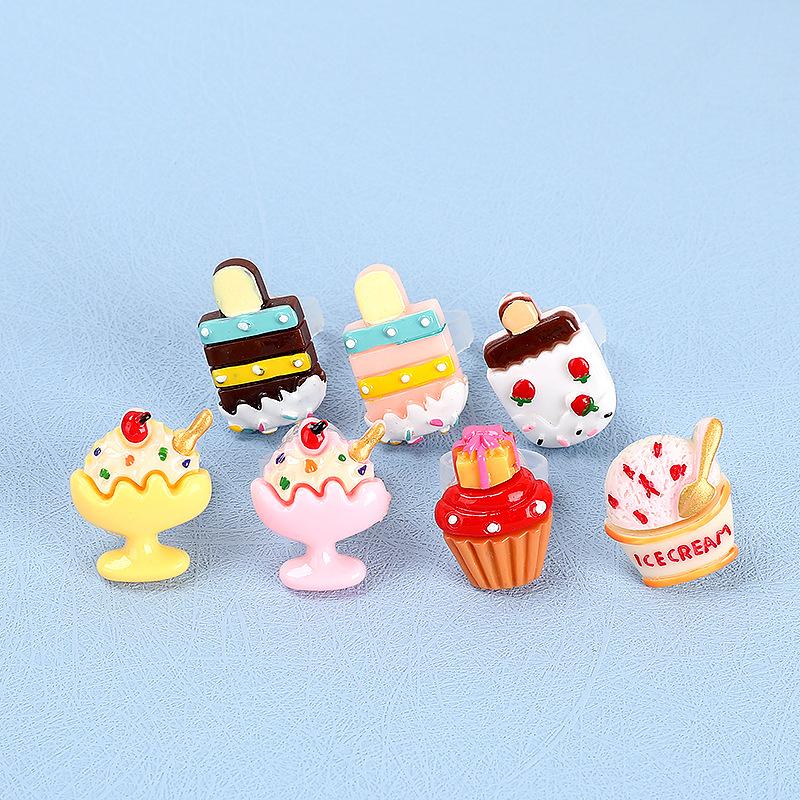 cross-border amazon hot selling soft rubber tpr ice cream led light children party resin children luminous ring details Picture