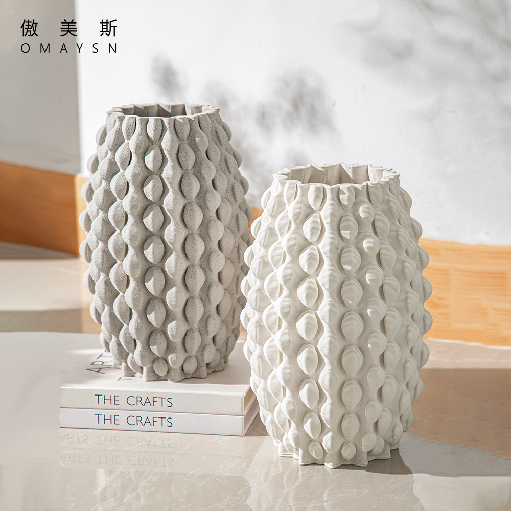 2024新款陶瓷花瓶3D家具摆设高档轻奢风花瓶多色装饰摆件细节图