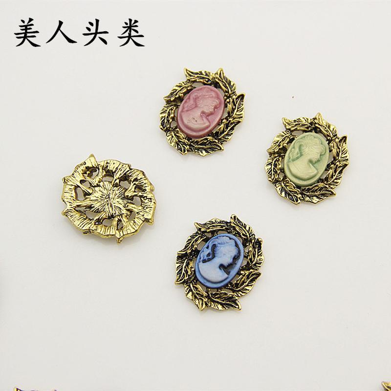 ancient & gold inlay 13 * 18mm pearl crystal leaves wild hair accessories rhinestone buckle diy alloy accessories Application Scenario