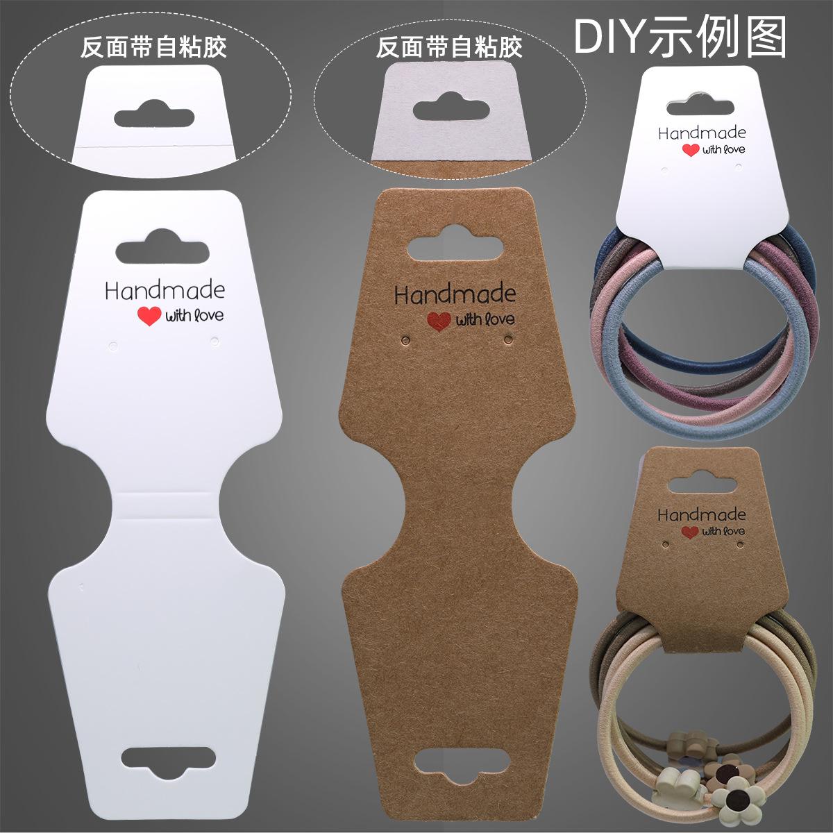self-adhesive kraft paper folding card piece color printing white cardboard diy hair accessories hair rope tag ornament card paper full figure