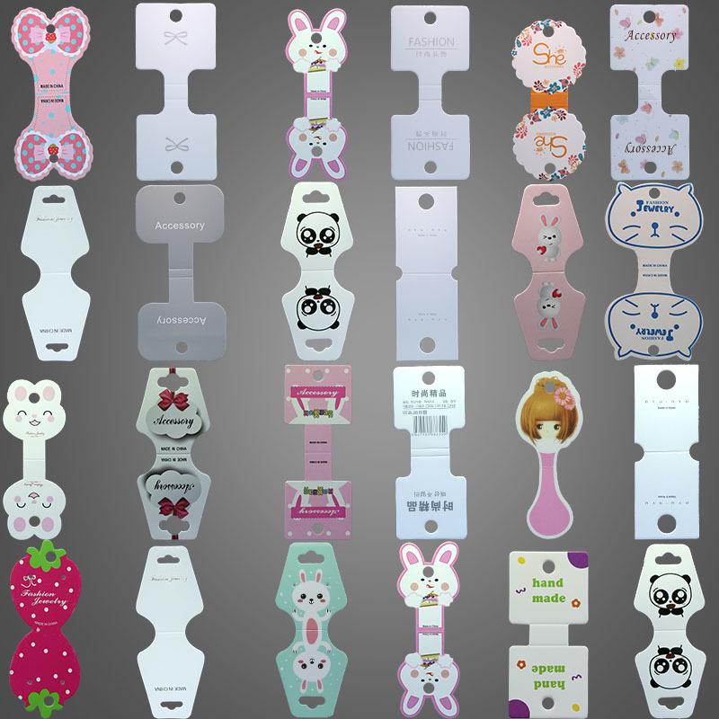 100 pieces factory diy hair accessories card paper hair rope hair ring tag necklace card head accessories packaging fold white card details Picture