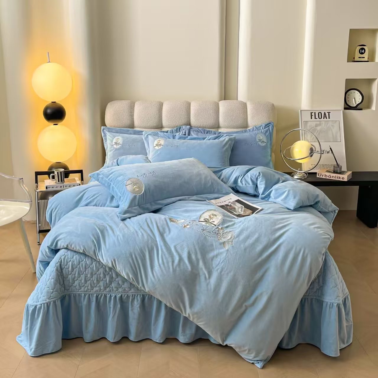Yuxiang Home Textiles has launched a new winter bestseller, a warm velvet four-piece set with embroidery Item Picture