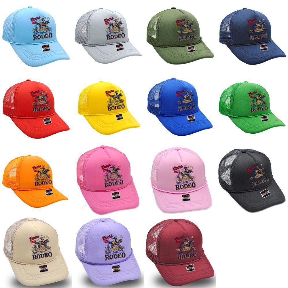 cross-border amazon rodeo trucker cap party denim printing sponge mesh cap summer female baseball hat Application Scenario