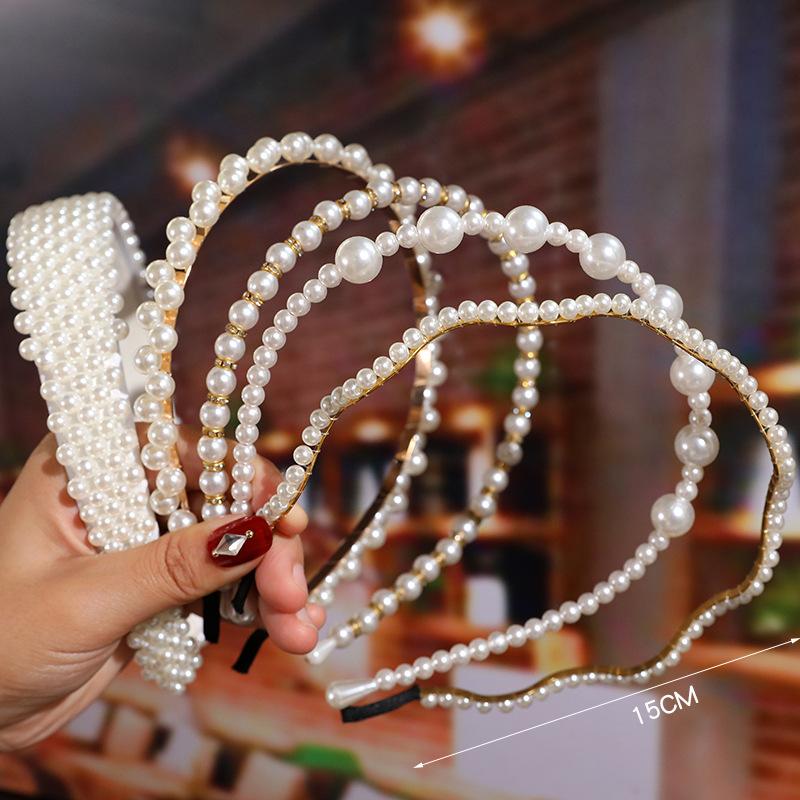 Bridal Hair Accessories Women's Hand-Woven Knotted Pearl Headband Japanese and Korean Style Headdress Bow Hair Clip Crown Headband Application Scenario