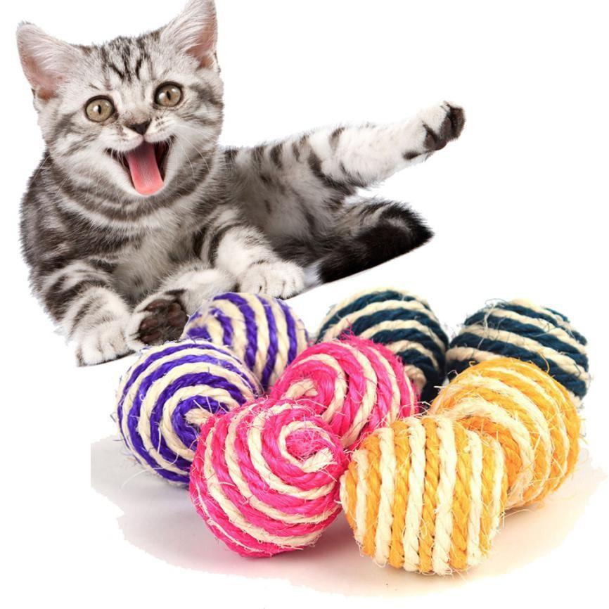 wholesale hemp rope toy pet toy sisal ball toy scratching teaser toy toy pet toy paper rope ball