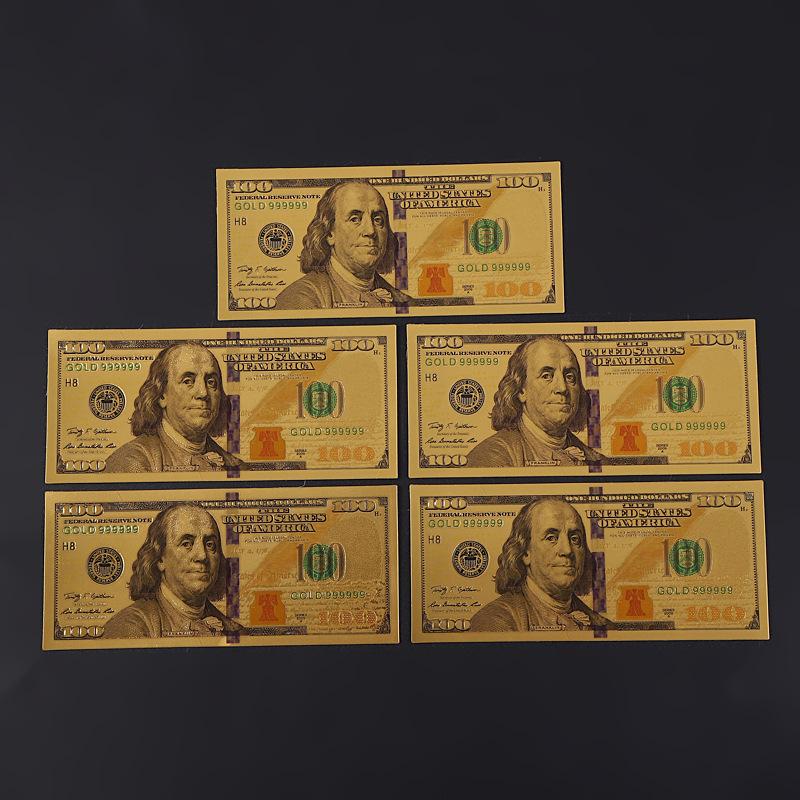 gold foil pet plastic gold foil gold note new us $100 commemorative gold note us