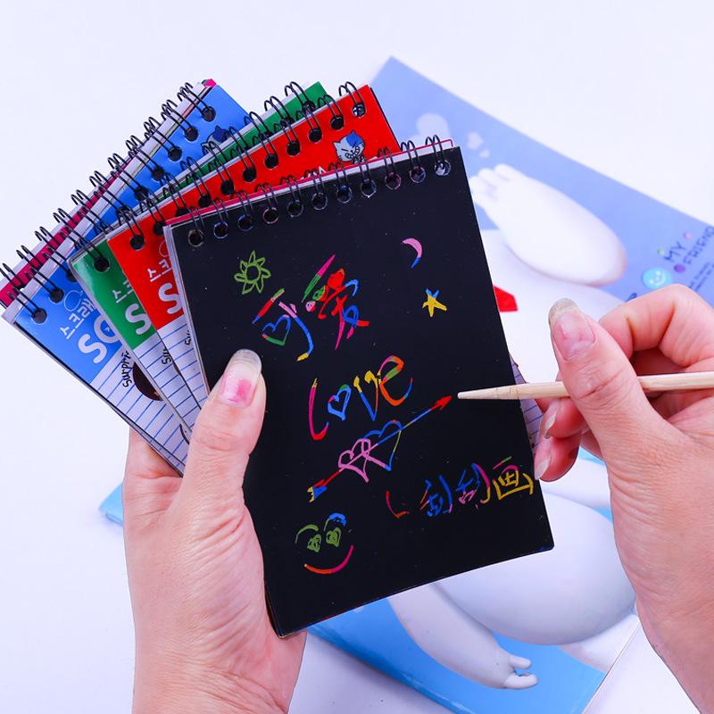 Colorful Scratch Art Paper Sand Painting Children's Colored Sand Student Handmade DIY Production Scratch Art Paper Graffiti Painting Scratch Art Paper