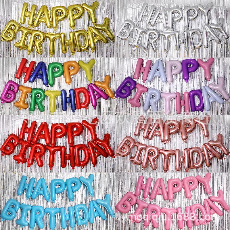 16-inch happy birthday happy birthday aluminum foil balloon birthday party letter balloon set aluminum film