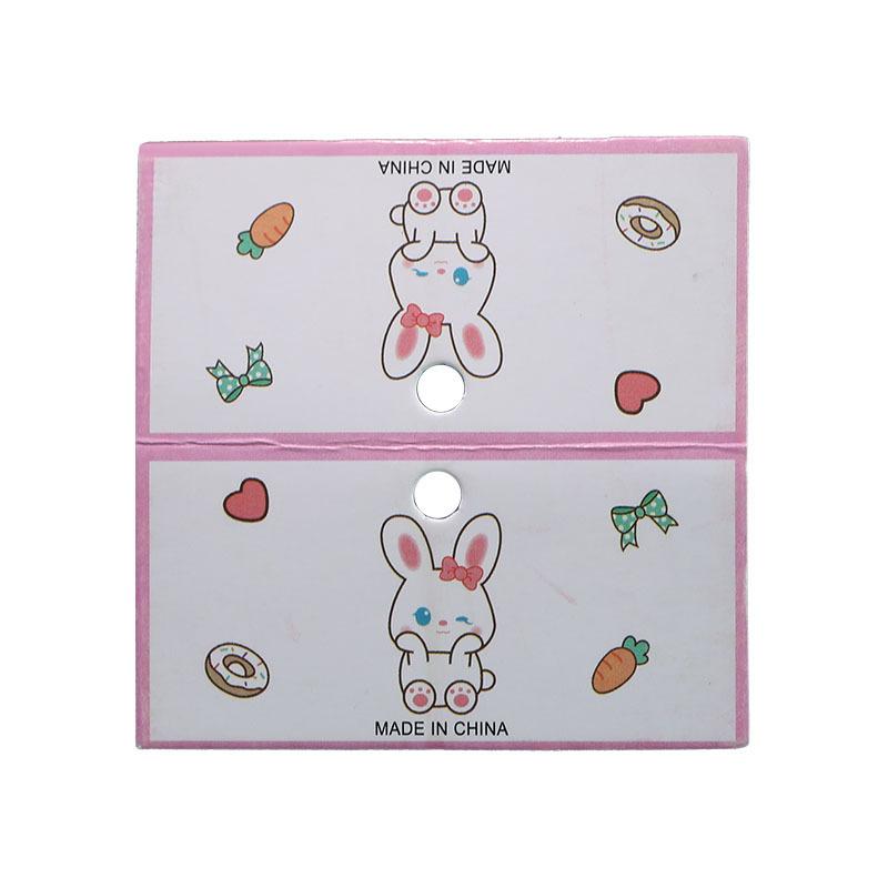 simple 100 pieces/tie color printing paperboard bodhi beads bracelet card hair rope hair ring hanging hole folding card paper details Picture