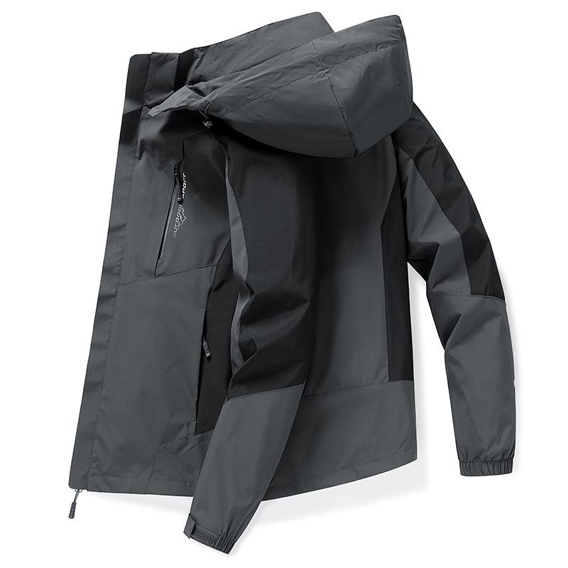 Autumn New Mechanical Style Middle-Aged Men's Outdoor Jacket Workwear Hooded Jacket Mountaineering Clothing Dad Jacket