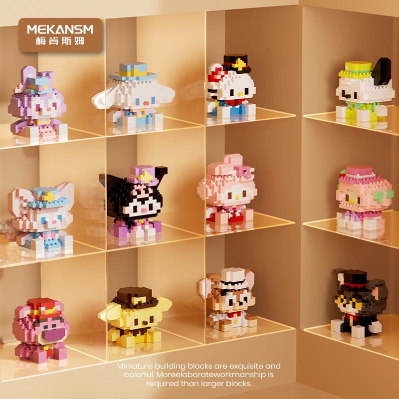 [wholesale delivery] mekensham bowler hat party sanrio series cartoon doll compatible with lego building blocks toy full figure