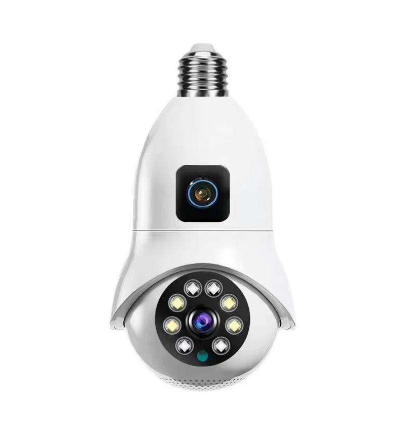 灯泡双画面摄像头360度wifi远程家用监控摄像机高清全彩灯头