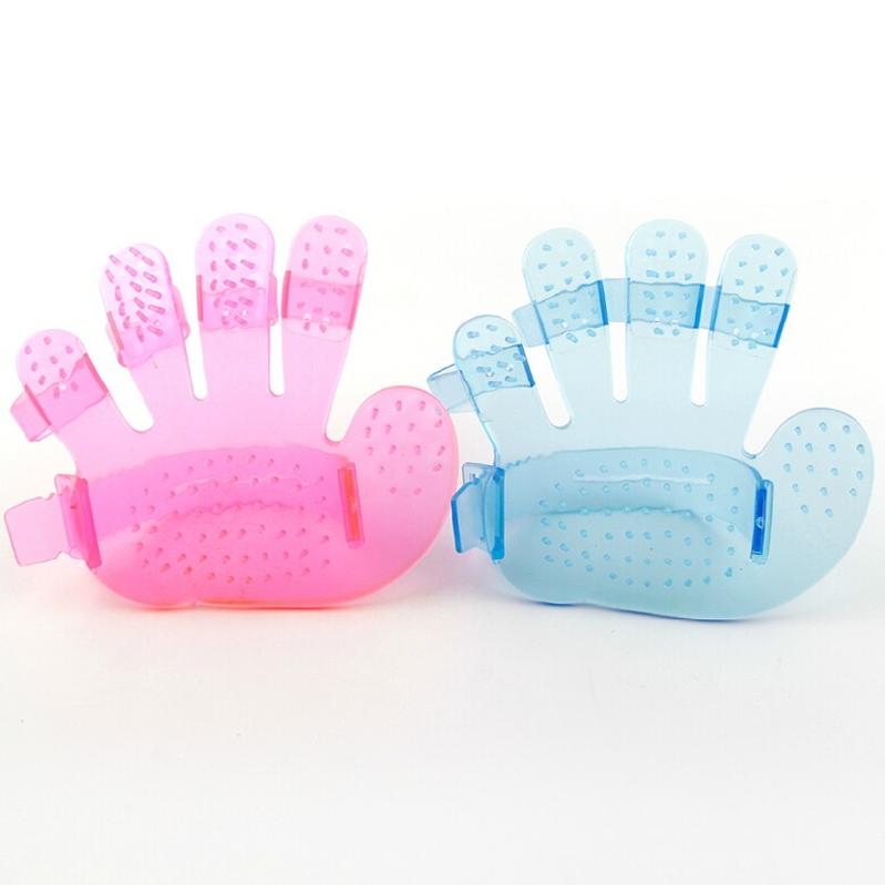 wholesale thick pet bath brush dog bath brush crystal plastic material five-finger brush Item Picture