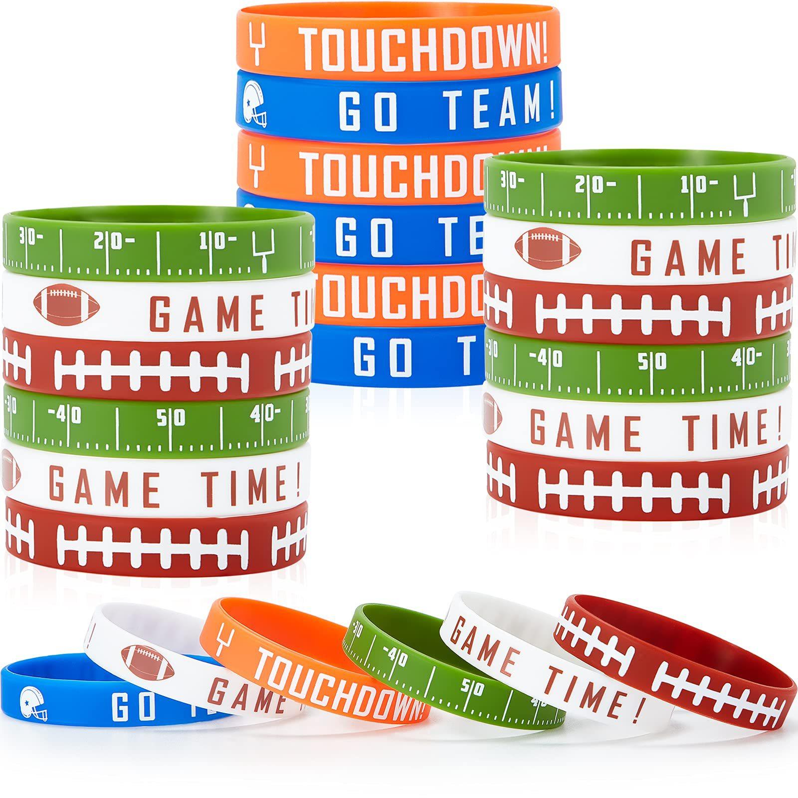 Manufacturer Made Silicone Bracelet Printing Male and Female Gender Student Back to School Birthday Party Rugby Football Wrist Strap Specification drawing