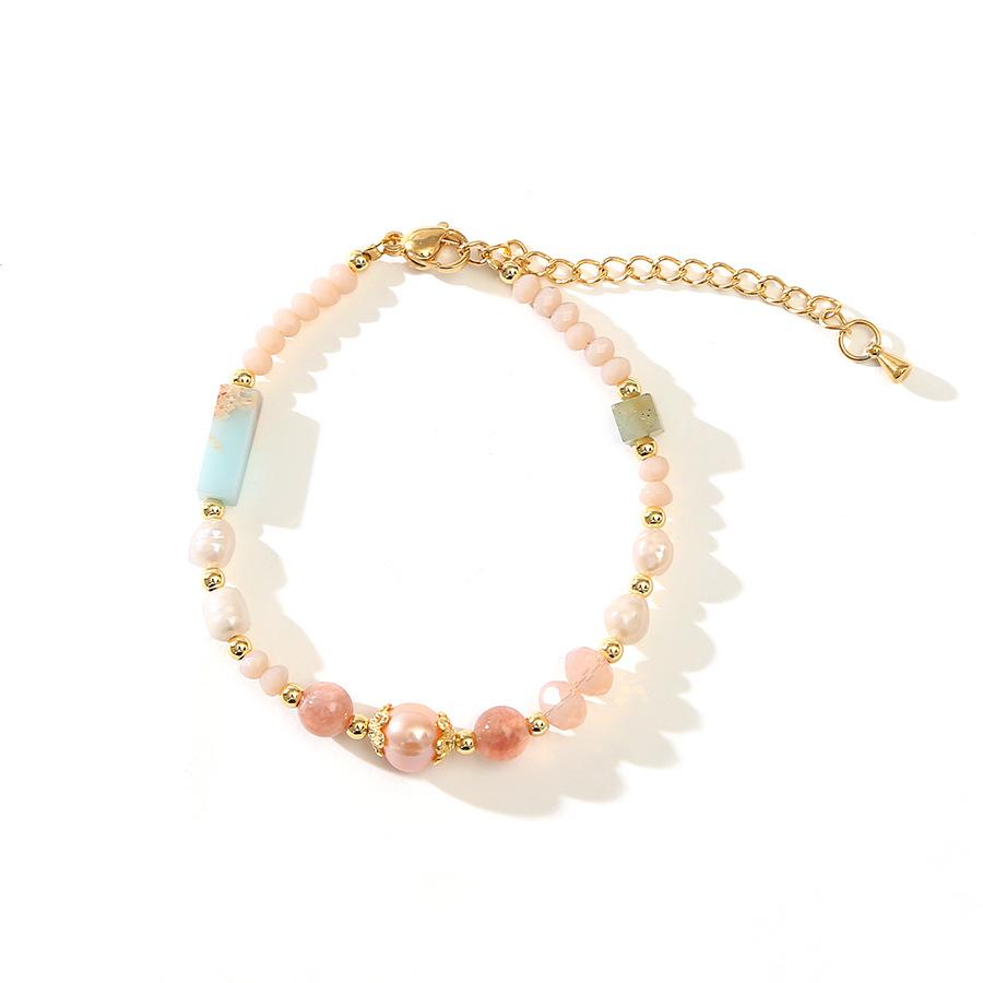 pink zircon crystal baroque natural pearl all-match bracelet special-interest design light luxury bracelet girlfriends student jewelry Item Picture