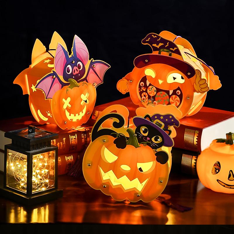 halloween decoration pumpkin lamp children's handmade diy material package lantern kindergarten activity theme party supplies details Picture