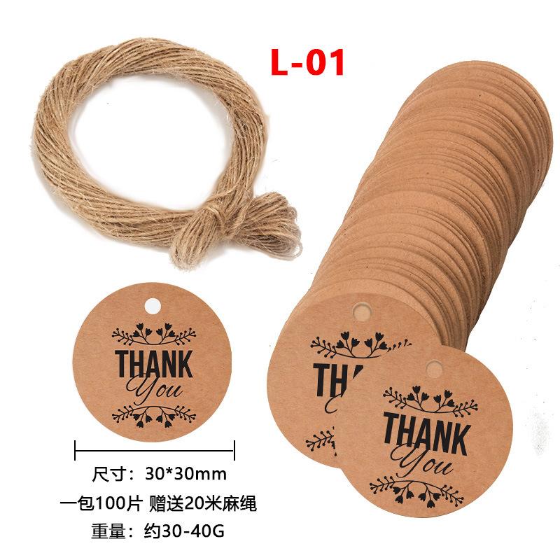 100 Pcs/Pack round Labels Craft Gift Labels with Hang Rope Natural Jute Twine Kraft Paper Hang Tag Labels Application Scenario