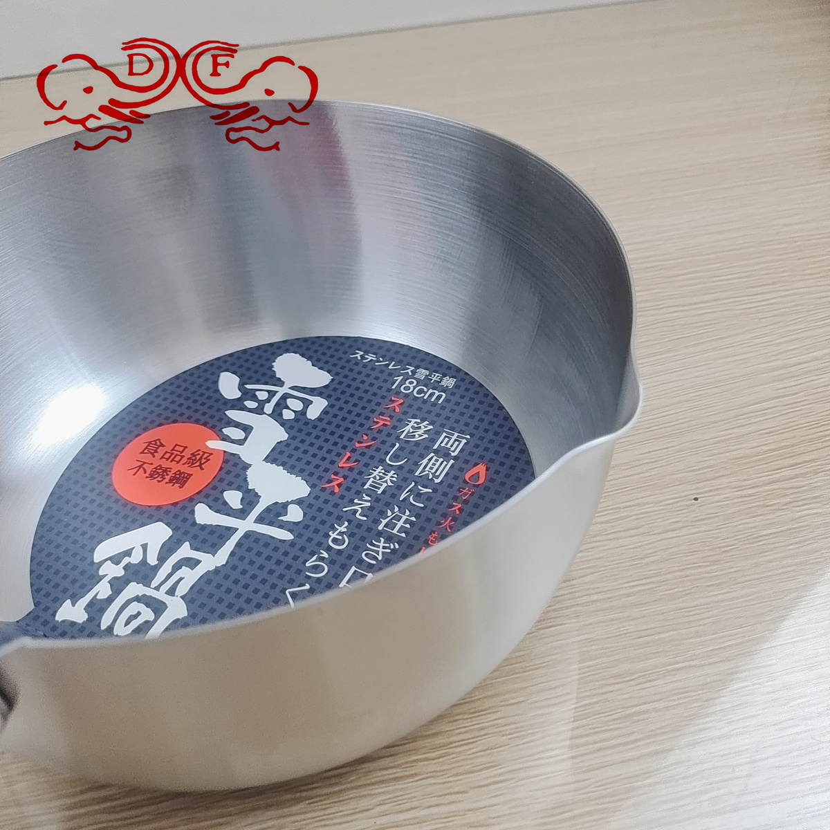 DF68244 stainless steel thickened Japanese snow flat pot, kitchen soup and milk pot, baby complementary food multi-functional pot DF TRADINGHOUSE Item Picture