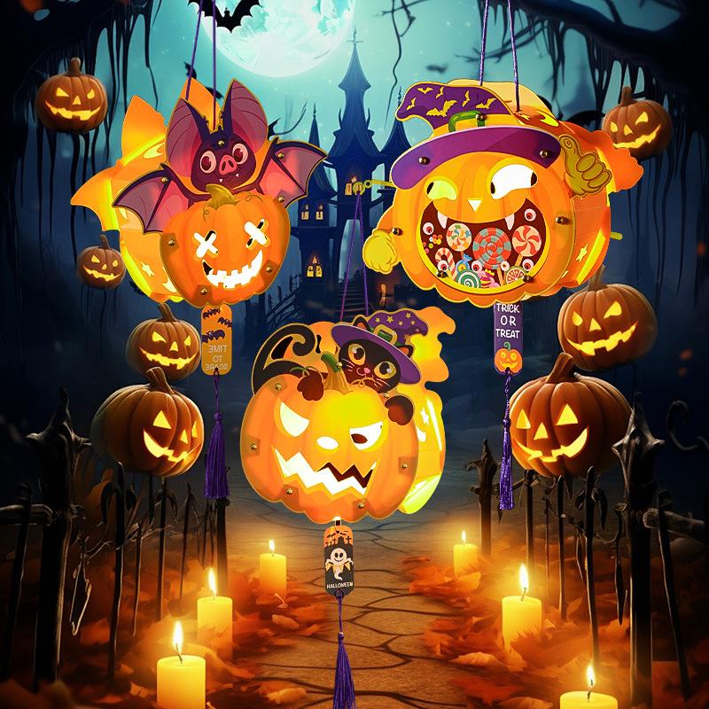 halloween decoration pumpkin lamp children's handmade diy material package lantern kindergarten activity theme party supplies full figure