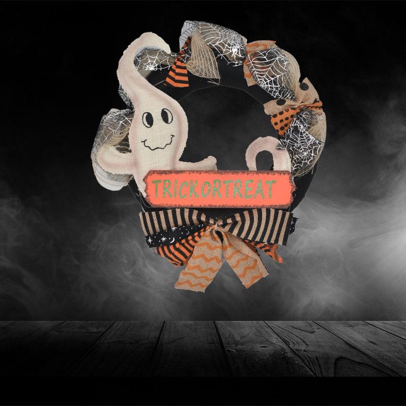 2024 cross-border in stock halloween vine ring garland interior decoration party skull pumpkin vine ring Application Scenario