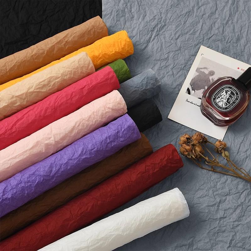 seven-color pansy xuenai paper puffy crumpled paper wrinkled paper waterproof matte original paper floral material flowers wrapping paper