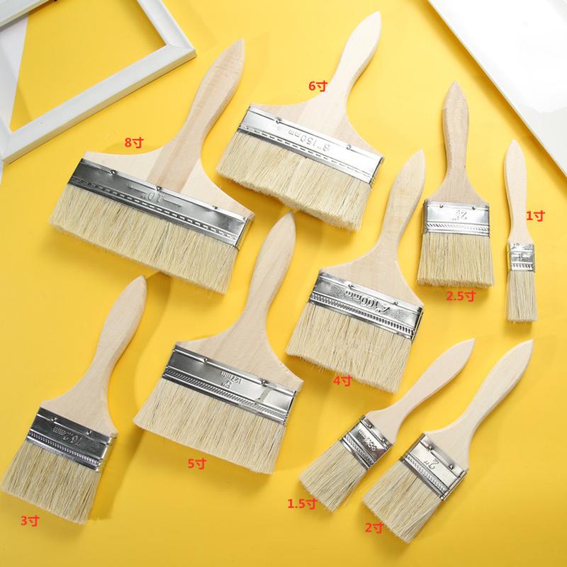 factory wholesale wooden handle paint brush bristle silk wooden handle brush industrial cleaning brush glue brush bristle brush