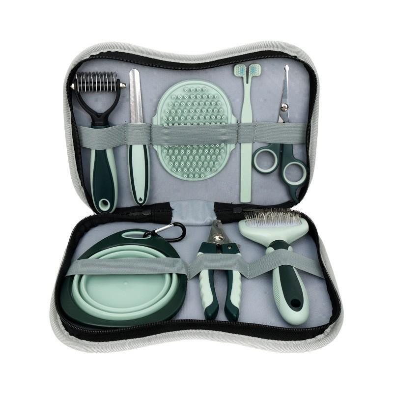 pet comb suit  and dog beauty scissors hair removal needle comb bath brush knot untying comb  bowl dog basin toothbrush Item Picture