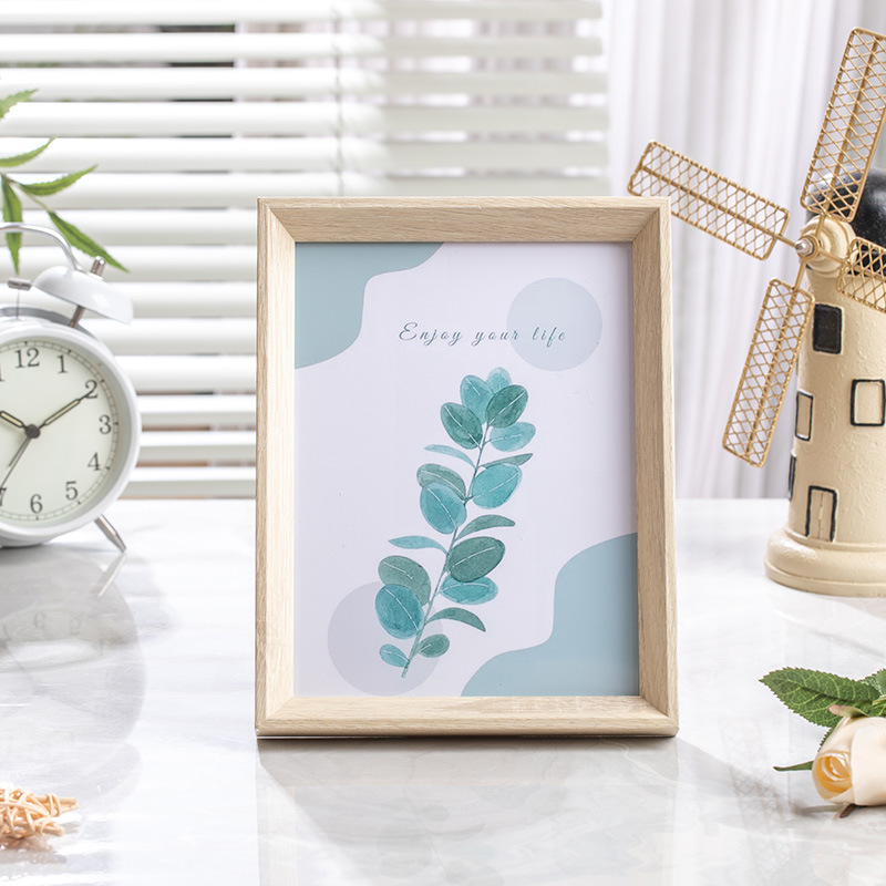Wholesale of Chinese-style beveled small photo frames and picture frames, 6-inch, 7-inch, 8-inch a4 photo frames, wooden display tables, living room decoration, wall hanging frames details Picture