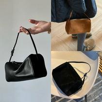 niche row pen holder bag suede leather underarm bag 90s bag mini square pouch leather handbag pencil box