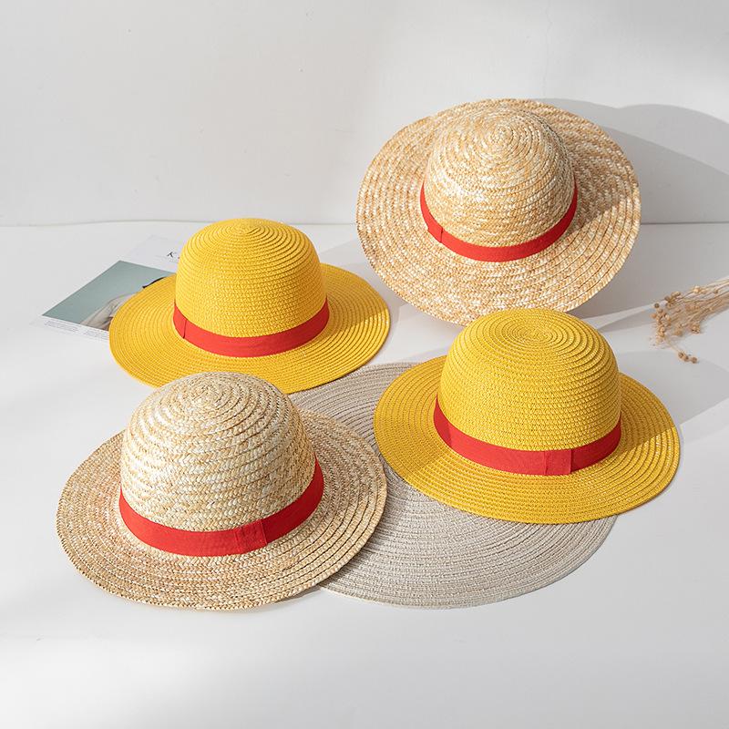 one piece luffy same style straw hat cospaly anime dress up straw parent-child hat sunshade sun protection hat performance cap